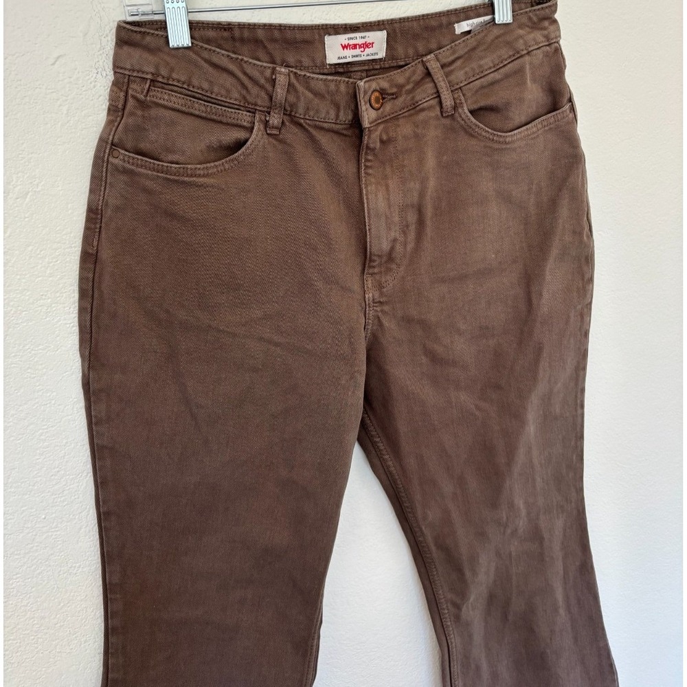 Wrangler Jeans 12 X 31 Brown High Rise Fierce Flare Denim Rodeo cowgirl Retro - Picture 4 of 16
